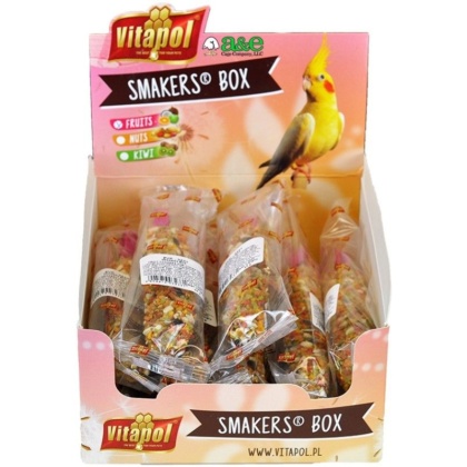 A&E Cage Company Smakers Cockatiel Fruit Treat Sticks - 12 count