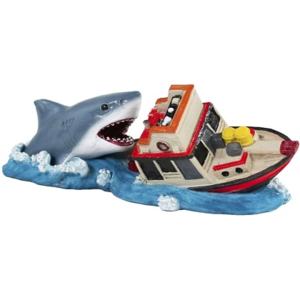 Penn Plax Jaws Boat Attack Aquarium Ornament - 1 count