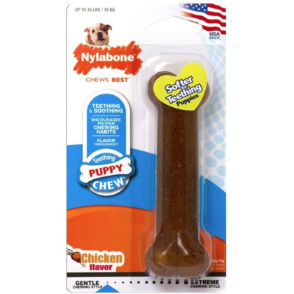 Nylabone Puppy Chew PuppyBone - Chicken Flavor - Wolf - 5.5\